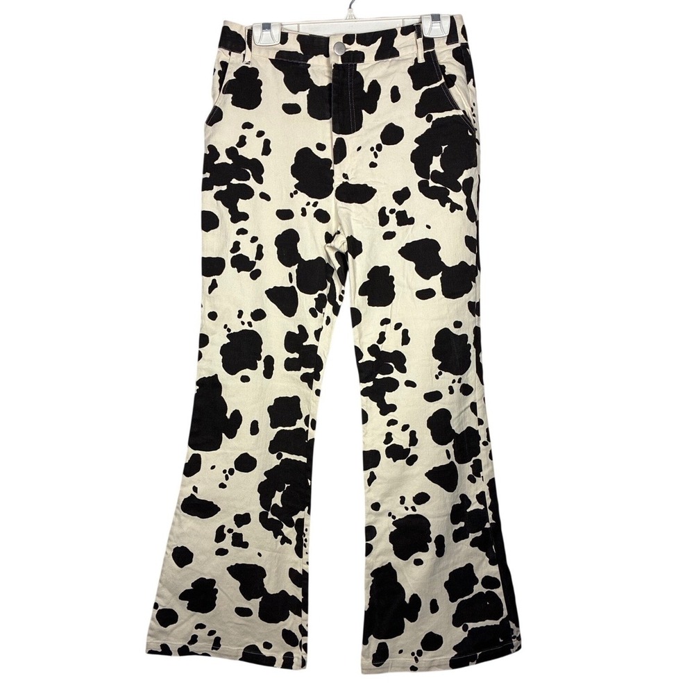 Emory Park‎ Jeans L Cow Print flare leg four pockets Western Rodeo Cowgirl